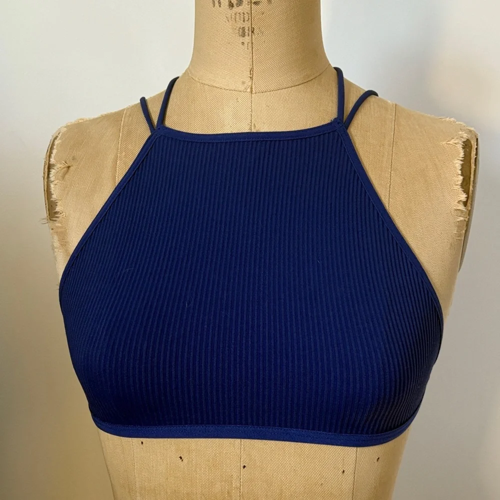 Intimately Free People Navy Ribbed Bandeau Strappy Bra Bralette XS/S - Picture 4 of 8